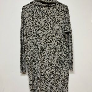 Cozy cheetah print sweater dress